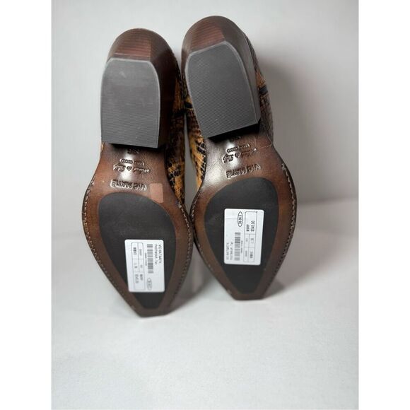 New Vic Matie Brown Snake Skin Short Cowgirl Boots Size 36 EU (US 6) - Picture 5 of 10